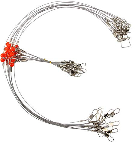 Stainless Steel Fishing Leader Rigs High Strength Wire Trace Fishing Leader Line Tackle with Swivel Snap Bead
