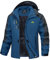 MAGCOMSEN Winterjacke Herren Warm Gefüttert Wasserdicht Skijacke Softshelljacke Winter Parka Wanderjacke Männer Angeljacke Dick Kapuzenjacke mit Multi Taschen Denimblau 2XL