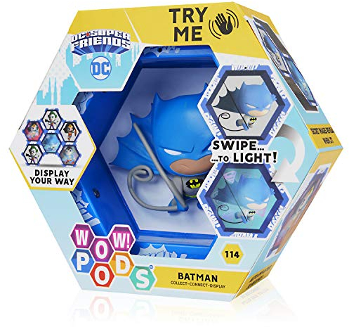 WOW! PODS Justice League - Batman Figur | Offizielle Dc Comics Superhelden Figur Leuchtende Wackelfigur |Batman Superhelden Sammelfigur