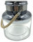 Großes Glaswindlicht Silber grau Design 19,5 cm Windlicht Kerzenhalter Laterne