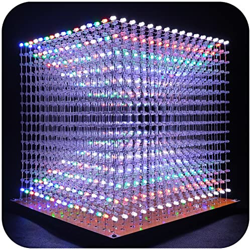 iCubeSmart 3D16MINI Led Cube Light Electronics Kit with LED 16x16x16 Electronic Learning Toy for Children and Teenagers Learning Activities Suit (3D16MINI-MULTI-KIT)