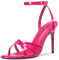 Aachcol Donna Cinturino alla Caviglia Sandali Aperte sulla Punta Spillo Alto High Tacco Heel Slingback Scarpe Clear Sexy Dress 10 CM Magenta Rosso Verniciata 41 EU