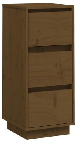 vidaXL Sideboard mit 3 Schubladen Kommode Anrichte Schrank Beistellschrank Mehrzweckschrank Schubladenschrank Honigbraun 32x34x75cm Massivholz Kiefer