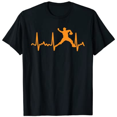 Orange Heartbeat Pichet de baseball T-Shirt