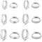 6 Paar Silber Creolen für Damen S925 Sterling Silber Huggie Mini Creolen Hypoallergen Leichte Cubic Zirkonia Kleine