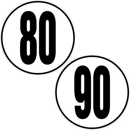 SAFIRMES 80 – 90 km/h, Aufkleber, 20 cm, Geschwindigkeitsbegrenzung, Autobus, Traktor, schweres Klebeband.