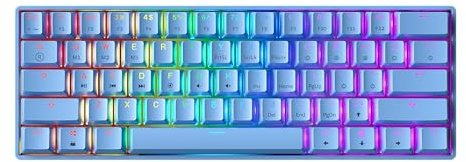 GK61 Teclado mecánico para juegos – 61 teclas multicolor, con iluminación LED RGB, alámbrico, programable para jugadores de PC/Mac (Gateron mecánico amarillo, azul)