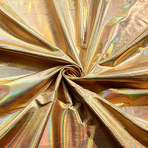 Lasergestrickter Stoff,Bunte Strickware,Modestoff Dekostoff Kostümstoff Stoffe Vorhangstoff Hochzeitsstoff Glitzer Satinstoffe zum Nähen Dekorieren,Hintergrundstoff für Bühnenkostüme,Gold 150x100cm
