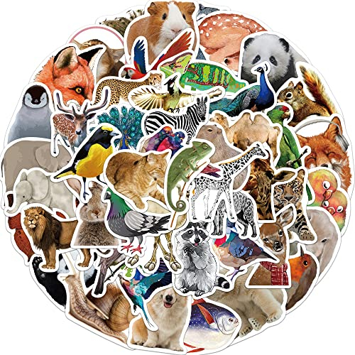 50 Stück Tieren Stickers Aufkleber Auto Laptop Telefon Gitarre Skateboard Motorrad Fahrrad Aquarell Tiere Stickers Set Vinyl Wasserdicht Aesthetic Aufkleber für Jugendliche Kinder Erwachsene…