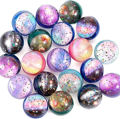 flintronic 30 Stück Hüpfbälle Glitzer Hüpfbälle, 32mm Hüpfbälle für Kindergeburtstag Gastgeschenke, Mehrere Farben Zufällig Hüpfbälle für Mitgebsel Kindergeburtstag