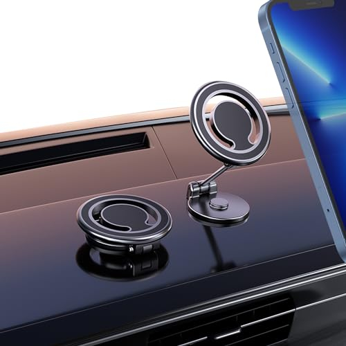 powerland für Magnetisch Handyhalterung Auto, [44 Starke N52 Magnete] Faltbare Magnet Halterung Auto Handy für iPhone 16 15 14 13 12 Pro Max Plus Mini Magnetisch Case, Alle Smartphones