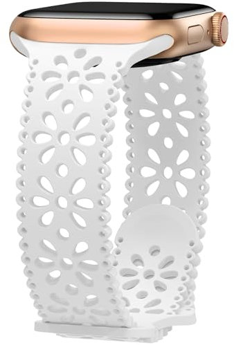 Towsnails Kompatibel mit Apple Watch Armband 38 mm/40 mm/41 mm/42 mm/44 mm/45 mm,Damen schlank Elastisches weichem Silikon Sport Atmungsaktive Armbänder für iWatch Series SE 9/8/7/6/5/4/3/2/1