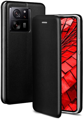 ONEFLOW Business Case für Xiaomi 13T / 13T Pro Handyhülle klappbar mit Standfunktion, Klapphülle Flipcase Cover Dünn, PU Leder Hülle mit Kartenfach, 360 Grad Schutzhülle, Schwarz