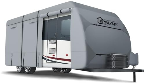 Bache de protection camping car, Housses pour camping car et caravane, Protection intégrale, Protection UV, Imperméable à l'eau et à la poussière, Housse universelle pour caravane (L610xB250xH220cm)