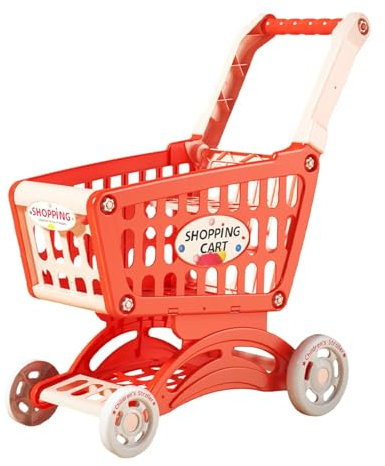 Amagogo Kinder-Supermarktwagen-Spielzeug, Lernspielzeug, Kinder, Schreibtisch-Aufbewahrungsspielzeug, Simulation, Rot