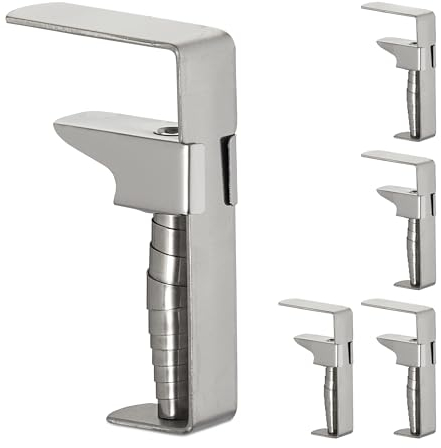 Relaxdays 10x Fermatovaglia da Tavola, Set da 10 Morsetti per Tavoli Spessi Fino a 4 cm, Clip Regolabili, Acciaio, Argento
