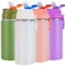 SUPPRUI Insulated Water Bottles,600ml Stainless Steel Water Bottle with Straw,Metal Water Bottle,Double Walled Drink Flasks Leakproof Keep Drinks Hot Cold(White)