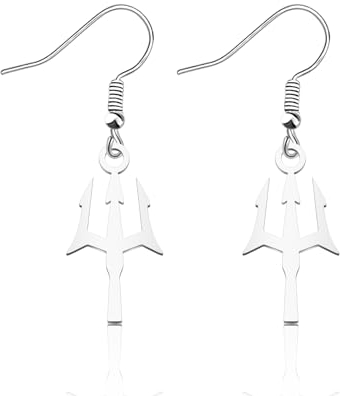 FUNYSO Percy J. inspirierte Poseidon-Dreizack-Apatit-Halskette, Halbblut-Schmuck für Buchliebhaber, Bücherwurm, S, Edelstahl