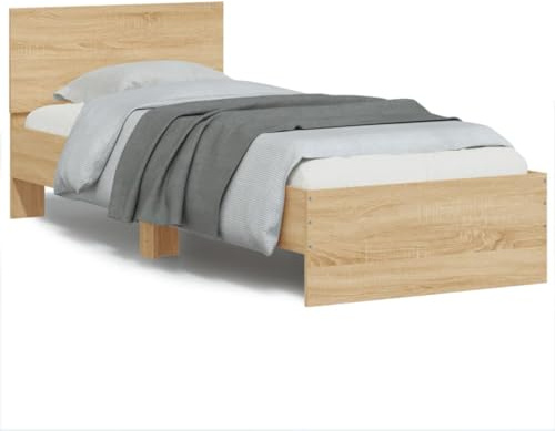 ZQQLVOO Betten, bettrahmen & lattenroste Schrankbett Polster kopfteil Bettgestell mit Kopfteil Sonoma-Eiche 90x200 cm Holzwerkstoff
