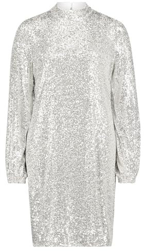 Cartoon Damen Pailletten-Kleid mit Stehkragen Light Silvergrey,36