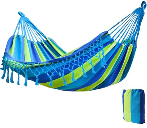 tevenger Outdoor Hängematte - bis 200 kg belastbar - Ideal für Freizeit, Erholung und Camping. Perfekt für Reise und Survival, aus robustem Stoff