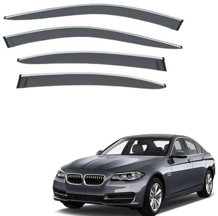 LNCZX 4 Stück Autofenster Regenabweiser Windabweiser für BMW 5 Series F10 2011 2012 2013 2014 2015 2016 2017 Auto Seitenfensterabweiser Visier Regenschutz Rauchhaube Autozubehör