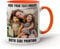 EKAM Personalised Photo Mug - 11oz, Collage Design, Custom Gift Cup for Mum, Dad, Friend, Sister, Brother, Grandparents - Birthday (Orange)