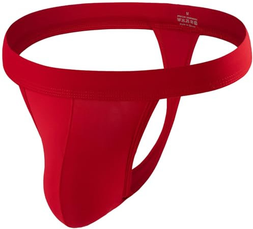 Summer Code String Homme Ficelle Bikini Extensible sous-vêtements Slip Taille Basse Respirant Thong, Rouge, L