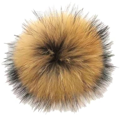 BrightGlow Kunstfell Pompon Weiche Pompons zum Basteln Natürlicher Fellbommel Groß Pom Pom Bälle Flauschigen Plüsch Bälle Kunstfell-Pom-Poms für Mützen, Taschen, Schal-Zubehör 1 Stück 9cm