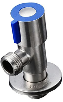 CRILSTYLEO Kitchen Diverter Tap Double Stainless Steel Angle Stop Valve for Kitchen and Bathroom Durable 304 Material Blue Finish Ideal for Toilet and Water Heater