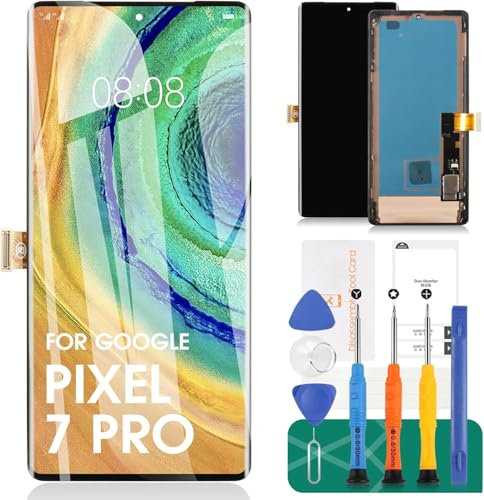 OLED LCD-Display für Google Pixel 7 Pro 5G für Google Pixel 7 Pro Digitizer für Google Pixel 7 Pro GP4BC GE2AE Bildschirm Ersatz Touchscreen Montage-Reparatur-Sets (schwarz)