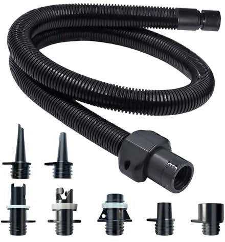 ZAFIED Paddle Board Pump Adapter Hose, Universal Sup Pump Adaptor Hose with 7 Air Valve Nozzles Fits for Most Sup Pump, Swivel Threaded Connector, Inner Diameter 0.9inch