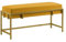 BETTSO - Elegante Sitzbank LAMO - Polsterbank mit Metalbeinen - Moderner Bettbank - Garderobenbank - Sitzhocker Wohnzimmer, Schlafzimmer, Metalfarbe Gold - Stofffarbe Honigfarben (Gelb) - 80x35x45cm