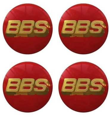 4 Stück Auto Nabendeckel Aufkleber, Radnabenabdeckung-Logo für BBS 56MM, Nabenkappen Abzeichen Sticker, Felgen Aufkleber,D