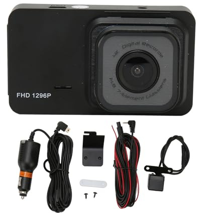 Mtlavishness Front-/Rück-Dash-Kamera, 3,0-Zoll-Display, 1296P HD, WLAN-Fernbedienung, 170-Grad-Weitwinkel, Fahrrekorder für Unfälle