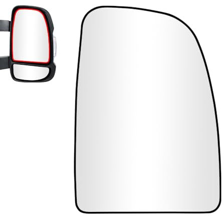 SENZEAL Spiegelglas Beifahrerseite Beheizbar mit Trägerplatte für Fiat Ducato Citroen Jumper Relay Peugeot Boxer 2006-2023 8151LJ 71748246 Außenspiegel Glas Ersatz Oben Rechts