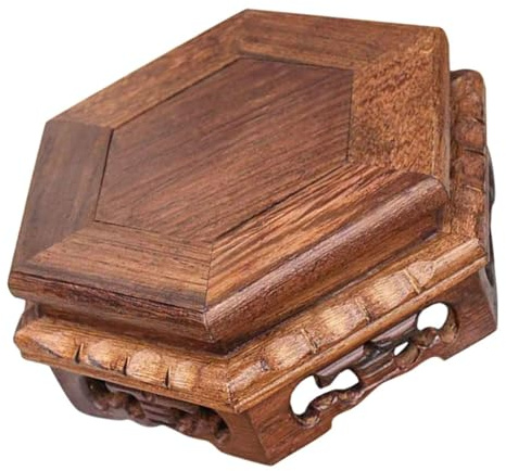 HOUDERCO Holzständer für Teekannen und Blumentöpfe mit Rustikalem Stil Langlebig und Dekorativ für Tischdekoration im Café oder Zuhause Braun