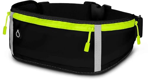 ONEFLOW Active Pro Laufgürtel für CMF Phone 2 Pro Lauftasche mit 3 Fächern, Atmungsaktiv, Sport Handytasche zum Joggen, Handy Bauchtasche Wasserdicht, Running Belt, Schwarz