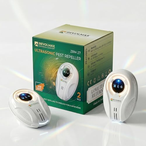 ZRM-27, Ultrasonic Pest Control Repeller - Electronic & Ultrasound, Indoor Plug-in Repellent - Get rid of - Rodents, Mice, Squirrels, Bats, Insects, Bed Bugs, Ants, Fleas, Spiders, Roaches (2 Pack)