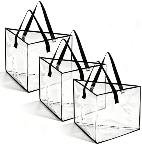 3PCS Coat Hanger Storage, Foldable Transparent Hanger Organiser 46x35x35CM Clothes Organizer with Carry Handles for Closet Balcony Bathroom