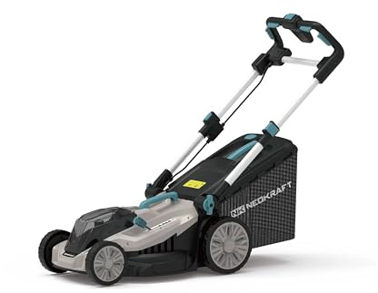 NeoKraft Akku-Rasenmäher 40V – 43 cm Schnittbreite – Kabelloser Mäher mit 52L Fangkorb & 6-facher Schnitthöhenverstellung – Incl. Akku & Ladegerät - Rasenmäher - Gartenmäher (40V EX AKKU)