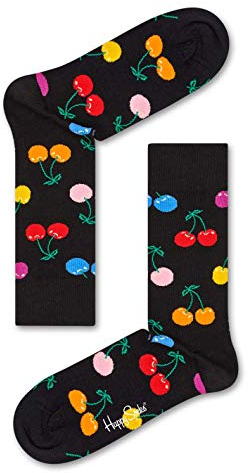 Happy Socks Herren Cherry Freizeitsocken, Mehrfarbig (Schwarz 9002), 36-40 EU