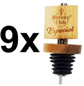 Havana Club Especial Ausgießer Portionierer holz in retro Optik Set Barzubehör Gastro - 9x Ausgießer
