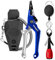 SAMSFX Aluminum Saltwater Fishing Pliers Locking with Quick Nail Knot Tying Tool and Zinger Retractor
