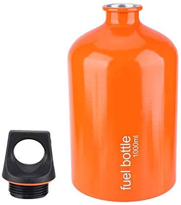 Camping Petrol Bottle, 1000ML Camping Gas Stove Fuel Tank Outdoor Fuel Storage Bottle with Ring Handle for Gas Petrol Storaging