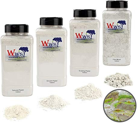 War World Scenics Modellbau Set mit 4 Gips (500ml) - Modellier-System Modellbahn Modell Diorama Landschaftsbau Geländebau Tabletop Spiele Militär Gipsputz Gießmasse