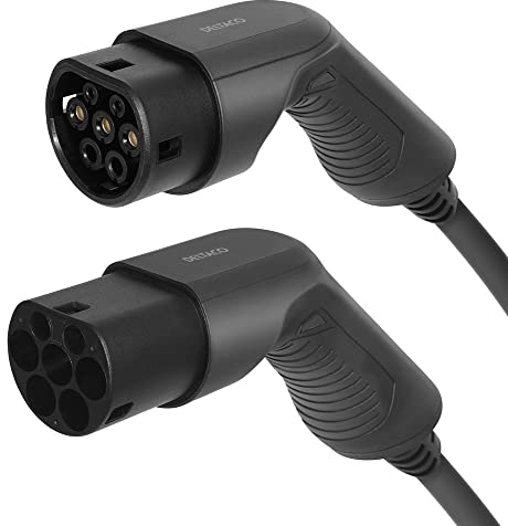 DELTACO Typ 2 EV-Ladekabel für E-Autos und Hybrid Fahrzeuge, Elektroauto Charger Mennekes Kabel, Kompatibel mit ID.3, ID.4, Zoe, E-Tron, Model S/3/X/Y, Leaf, 1-phasig, 32A | 7.6kW, 5 Meter