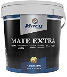 Macy Pintura Plástica Mate Extra para Interior y Exterior con Conservante Antimoho y Certificado CE.750 Mililitros. Color Blanco
