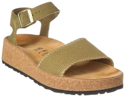 Birkenstock Womens Glenda Sandal Khaki Canvas 39 N EU Women's 8-8.5 US