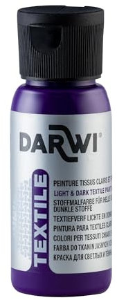 DARWI - DA0100050900C - Un flacon de Peinture Pour Tissus finition Opaque - Coloris Violet - 50 ML - DARWI TEXTILE - Loisirs Créatifs - Activité Manuelle - Bricolage